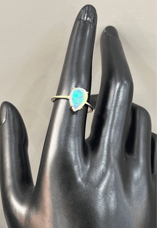 Luminous Elegance: Handcrafted 18 Karat Gold-Plated Topaz Gemstone Ring - Saras Beads & Jewellery