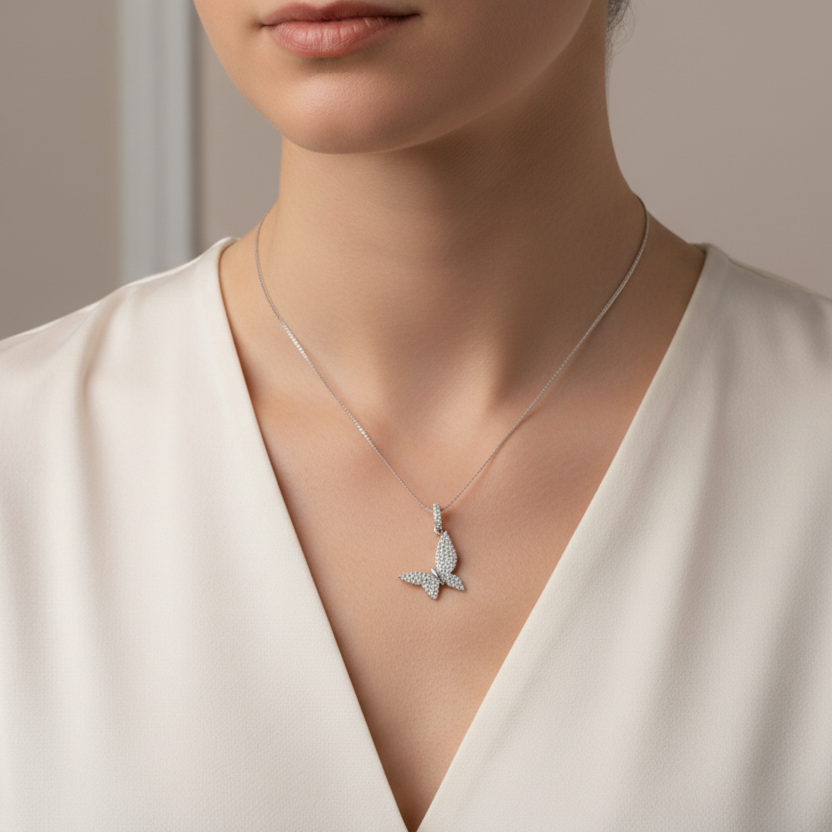 Elegance in Flight: The Sterling Silver Butterfly Necklace