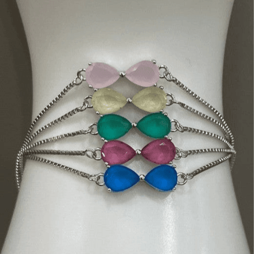 Exquisite Colorful Infinity Sterling Silver Adjustable Bracelets