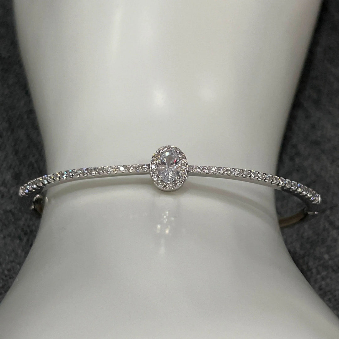 Sterling Silver Zirconia Bangles | Ruby, Emerald, Sapphire & White