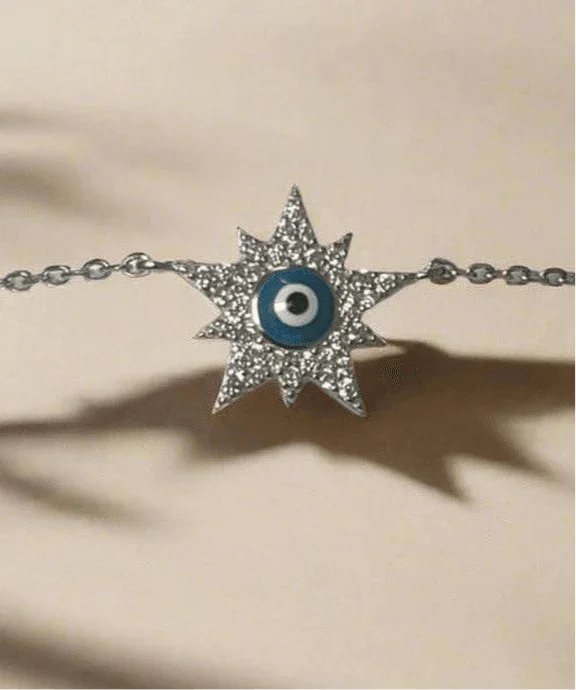 Star Evil Eye Sterling Silver Bracelet