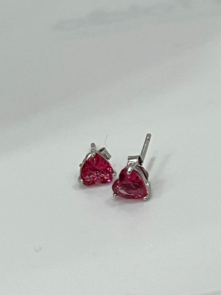 Sterling Silver Heart Stud Earrings – Vibrant Colours for Every Style - Saras Beads & Jewellery