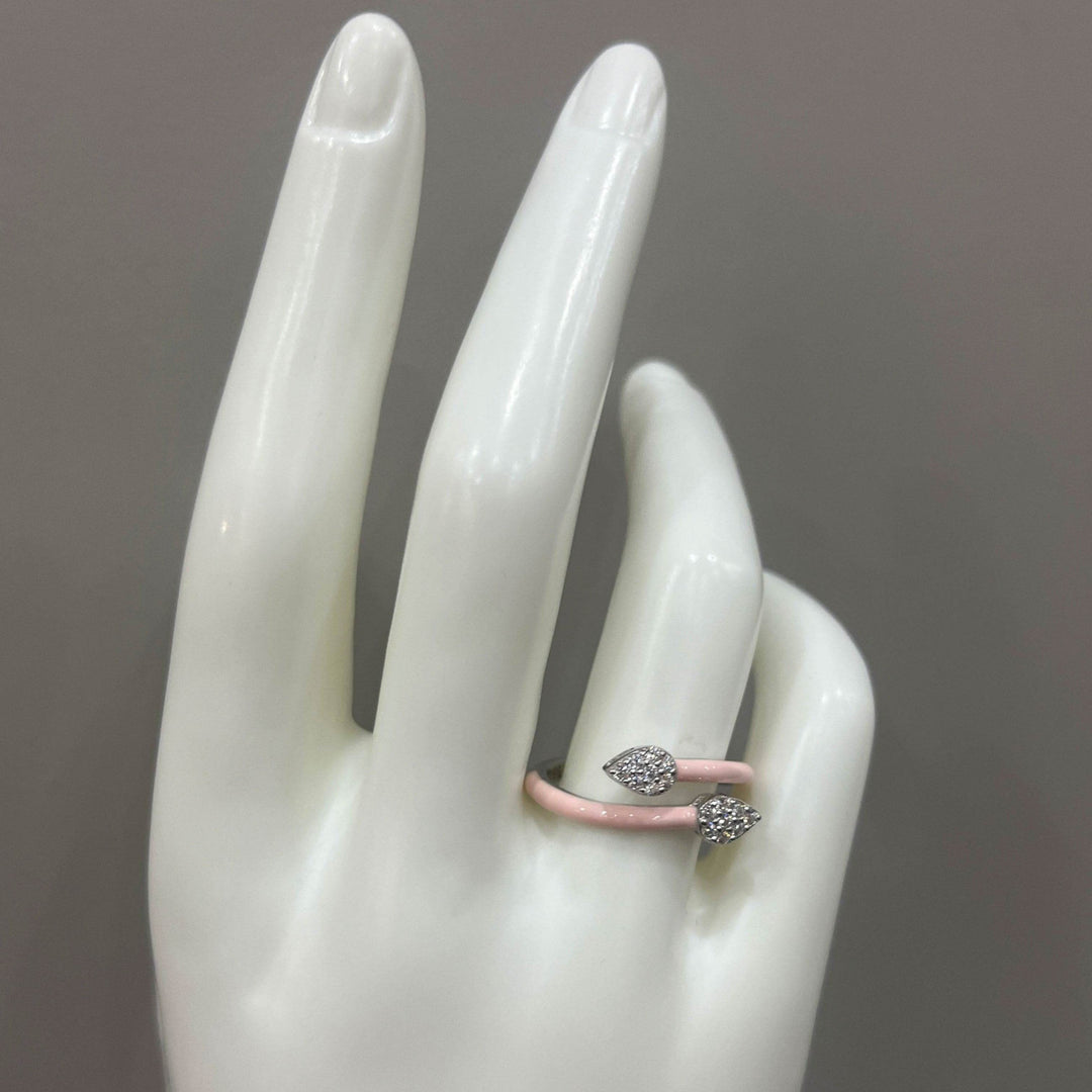Purple Snake Adjustable Sterling Silver Ring with Zirconia – Striking and Elegant Design