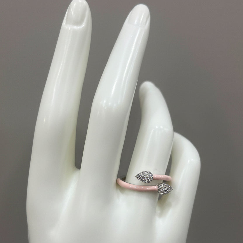 Sterling Silver Snake Zirconia Ring