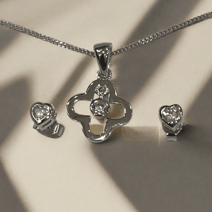 Unique Flower Sterling Silver Jewellery Set - Saras Beads & Jewellery