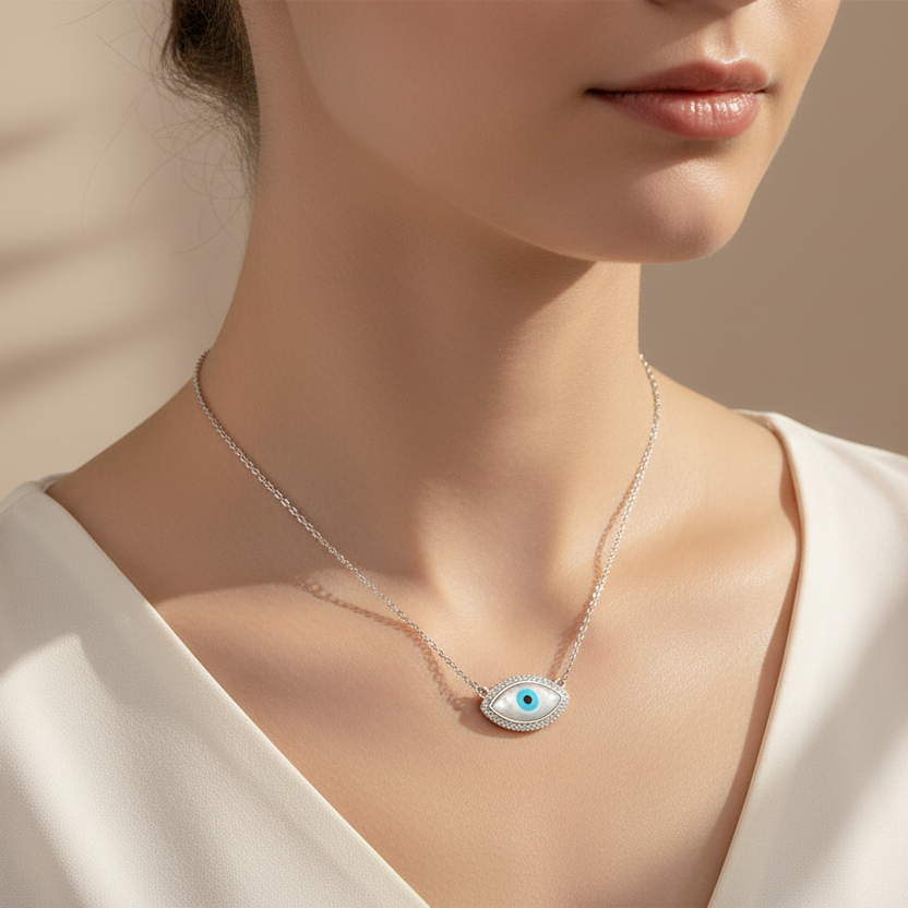 Sterling Silver Eye Necklace – A Symbol of Protection and Style