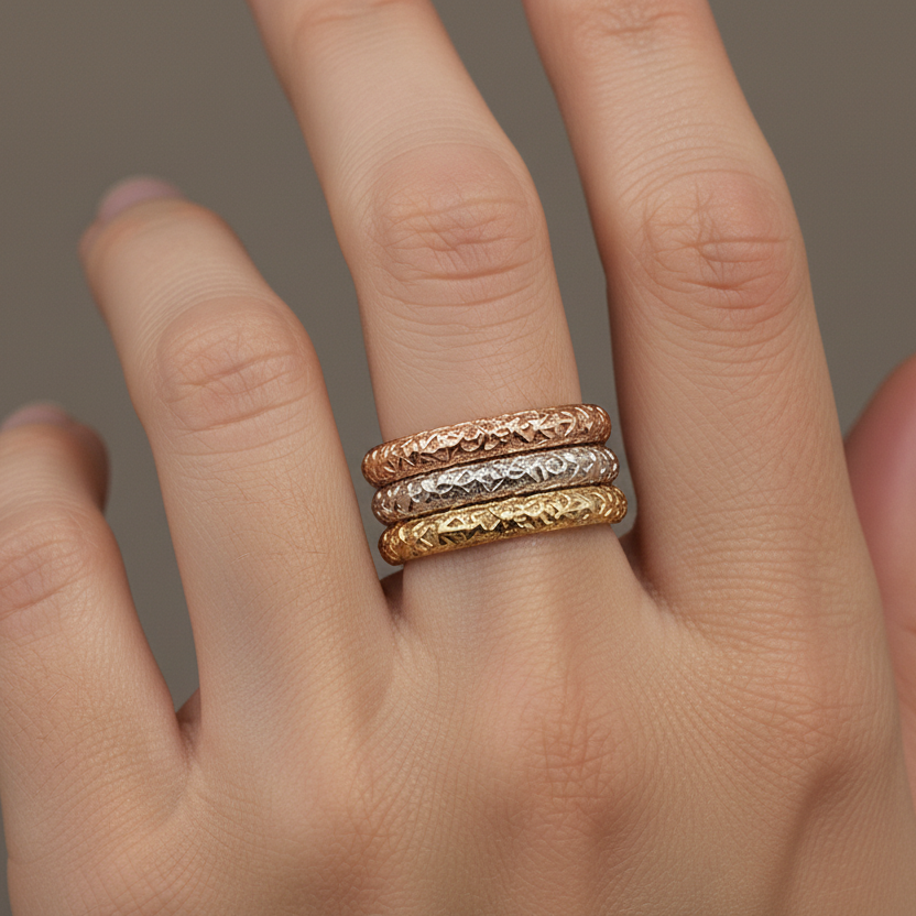 Stunning 360 Sterling Silver 3 in 1 Stackable Rings