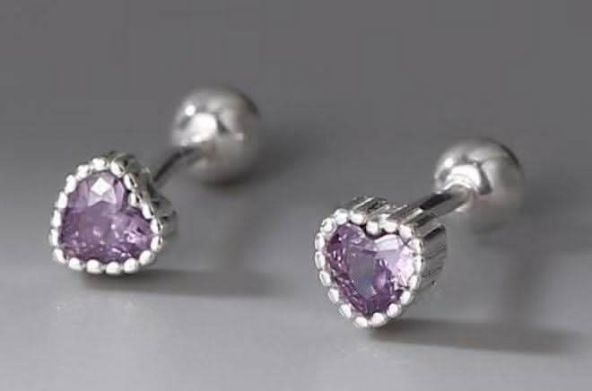 Collection of Colorful Love Sterling Silver Stud Earrings - Saras Beads & Jewellery