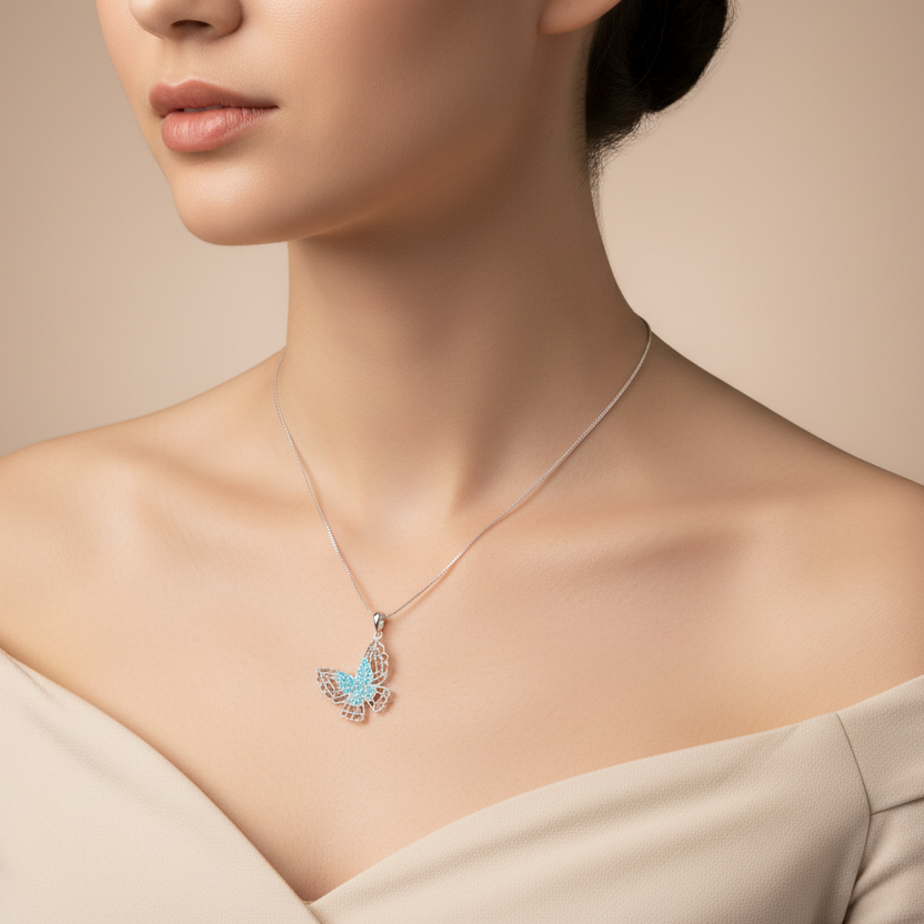 Azure Wings Sterling Silver Necklace