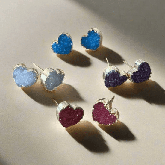 Golden Heartbeat Stud Earrings