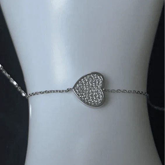 Heart Shaped Love Sterling Silver Bracelet
