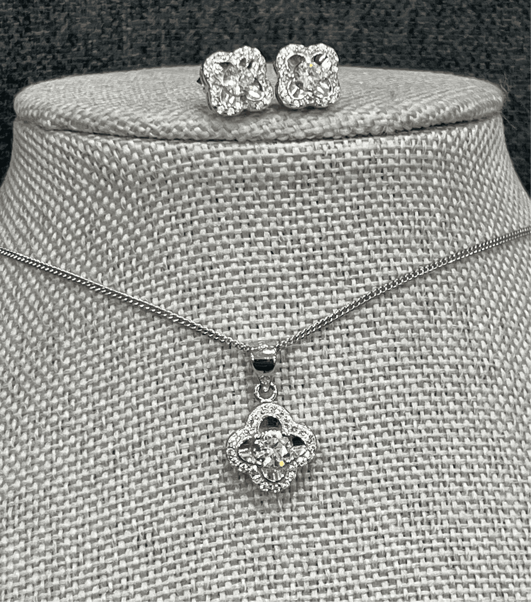 Floral Fantasy: Unique Sterling Silver Flower Jewellery Set - Saras Beads & Jewellery