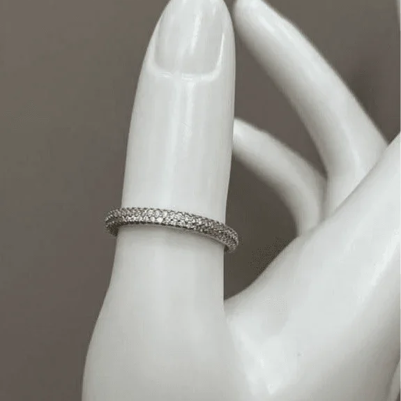 Eternal Radiance: Sterling Silver Zirconia Eternity Ring
