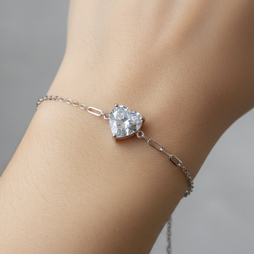 Elegant Sterling Silver Triangle Love Bracelet