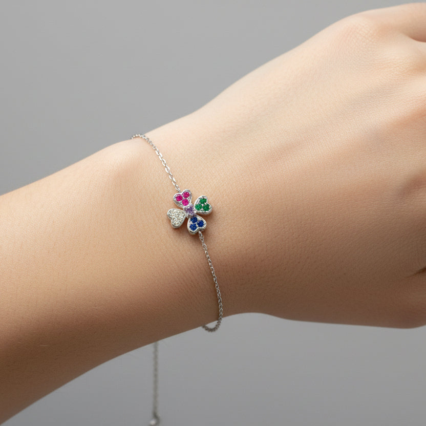 Vibrant Multicolor Flower Bracelet: A Bloom of Beauty on Your Wrist