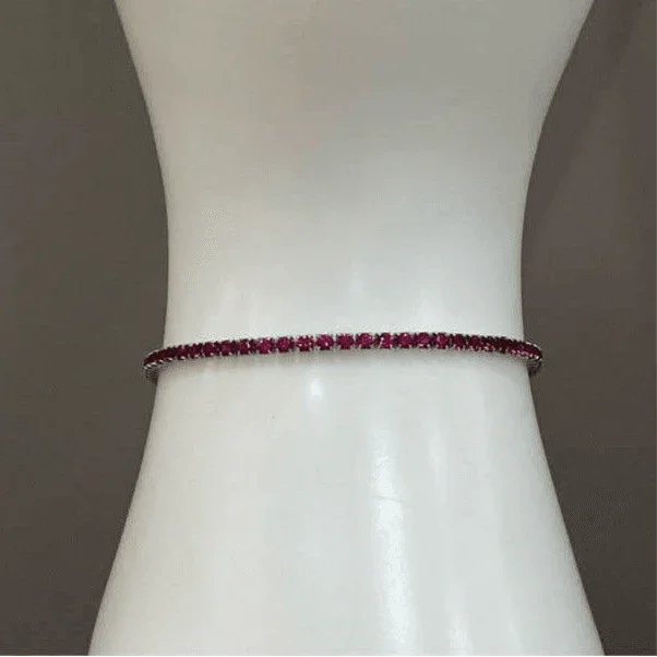 Radiant Gleam: Sterling Silver Tennis Bracelet Anklet Elegance with a Lobster Adjustable Clasp - Saras Beads & Jewellery