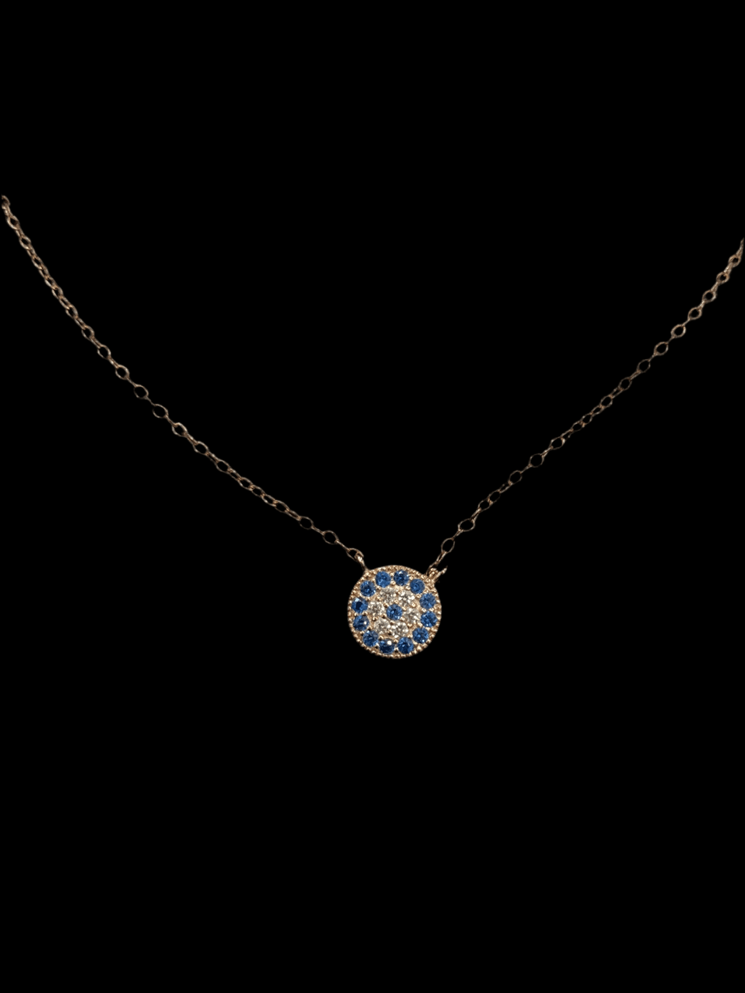 Rose Gold Necklace with Evil Eye