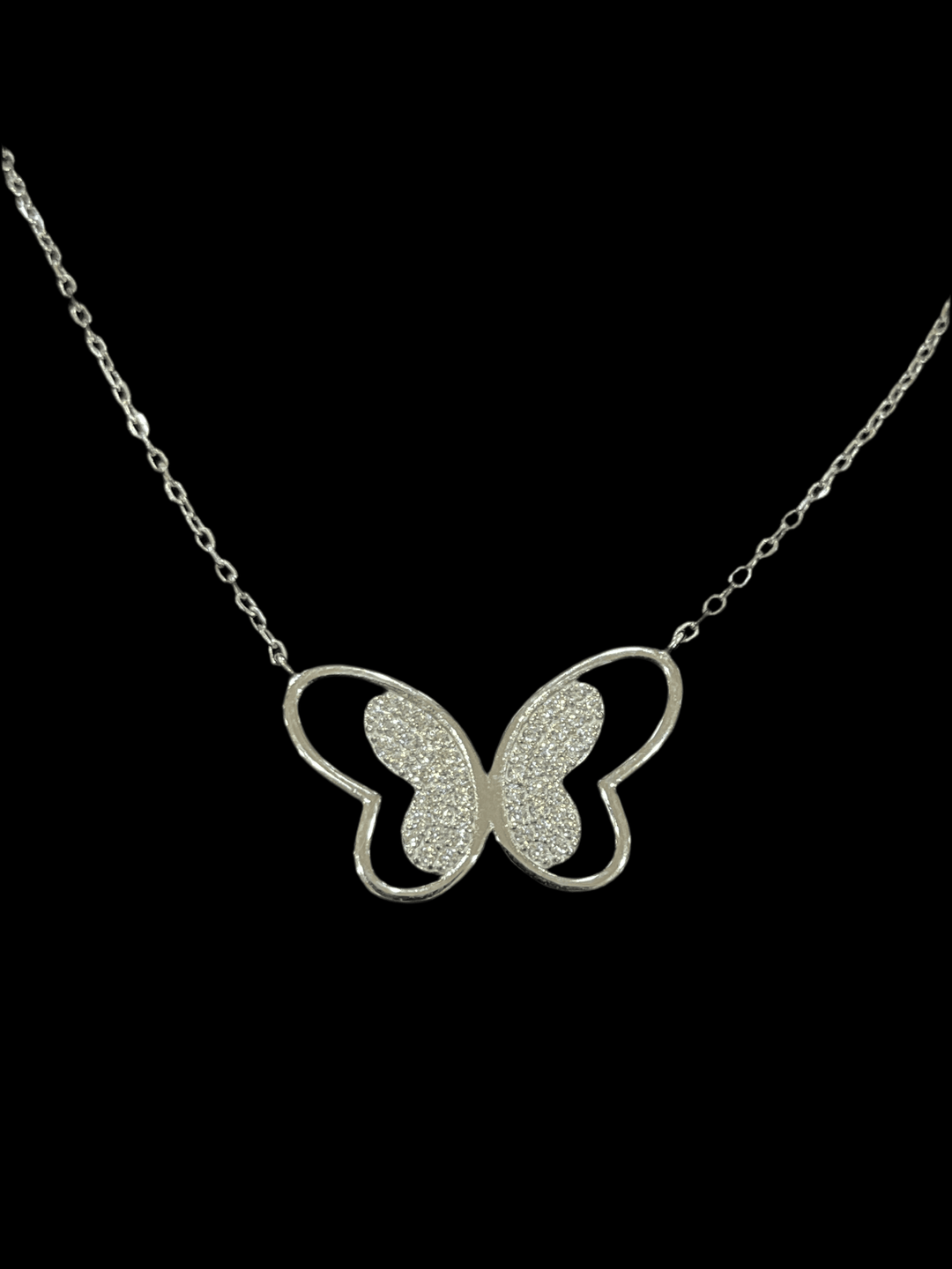 Whimsical Wings: Sterling Silver Butterfly Necklace