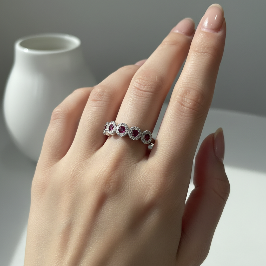 Ruby Sterling Silver Ring