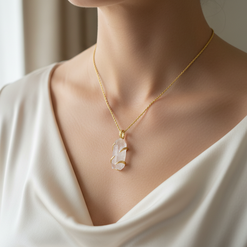 Moonlight Magic: Gold-Plated Moonstone Necklace