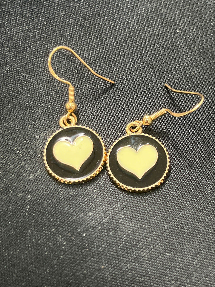 Golden Heart Earrings for Everyday - Saras Beads & Jewellery