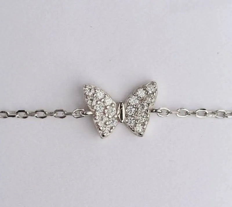 Elegant Adjustable Butterfly Bracelet with Zircon Accents