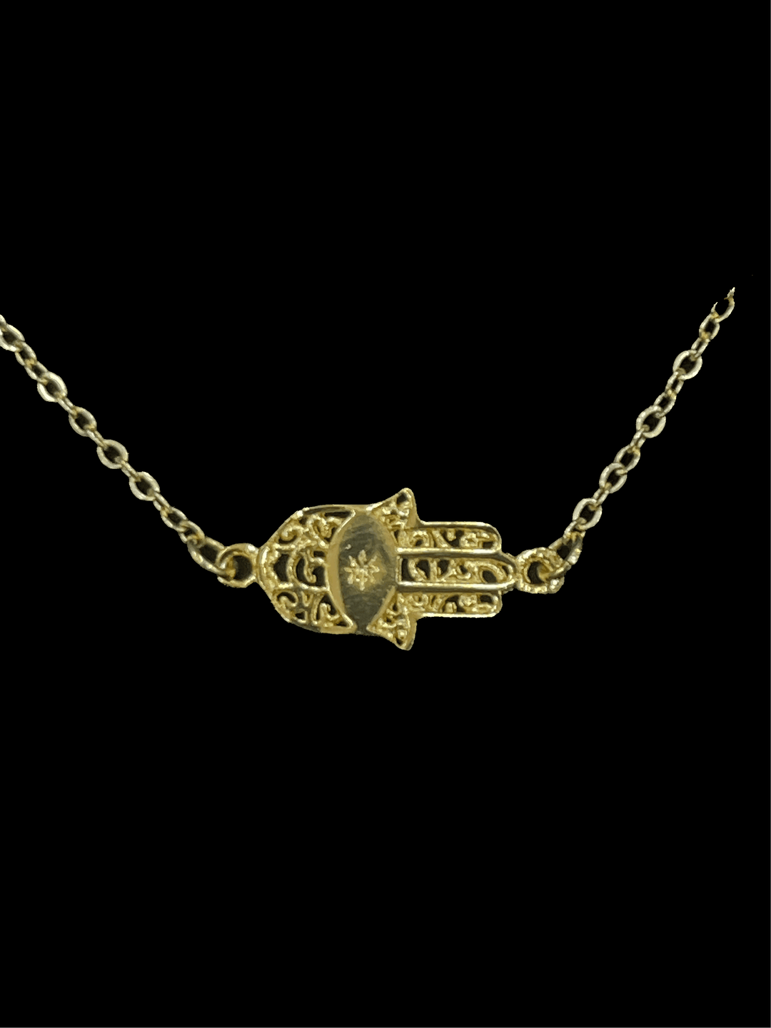 Adjustable Hamsa Hand Gold-Plated Necklace