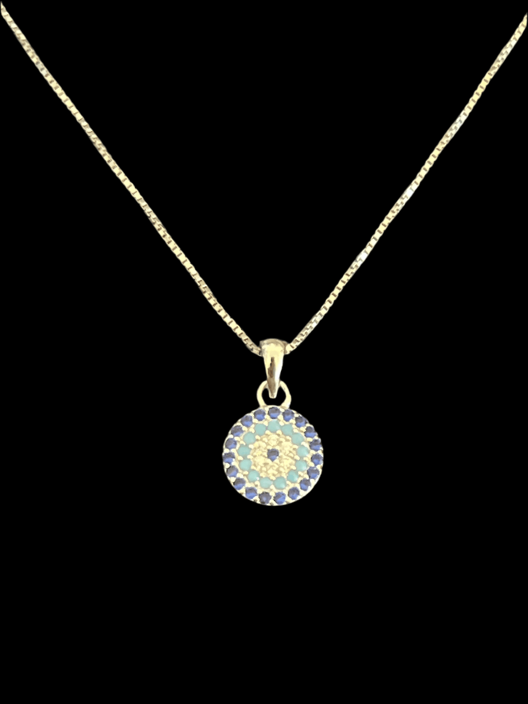 Guardian Gaze: Small Sterling Silver Evil Eye Necklace