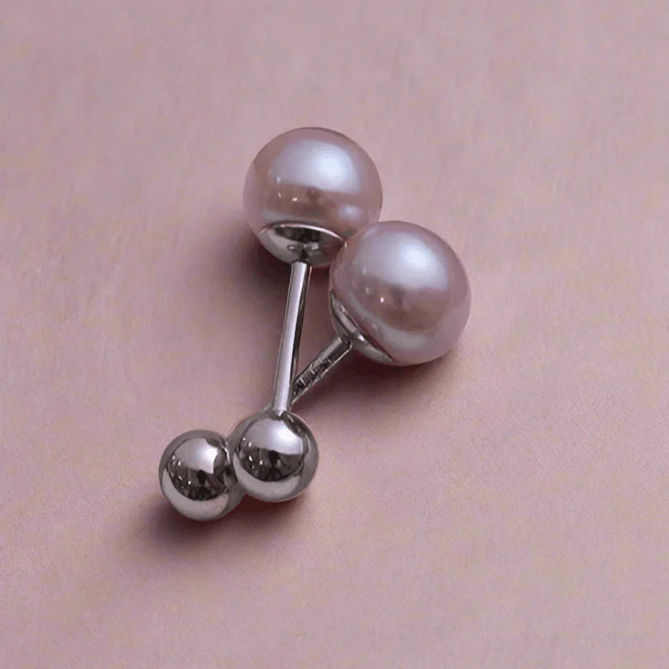 Handmade Sterling Silver 8mm Pink Freshwater Pearl Stud Earrings Nickel Free Elegant Minimalist Jewellery - Saras Beads & Jewellery