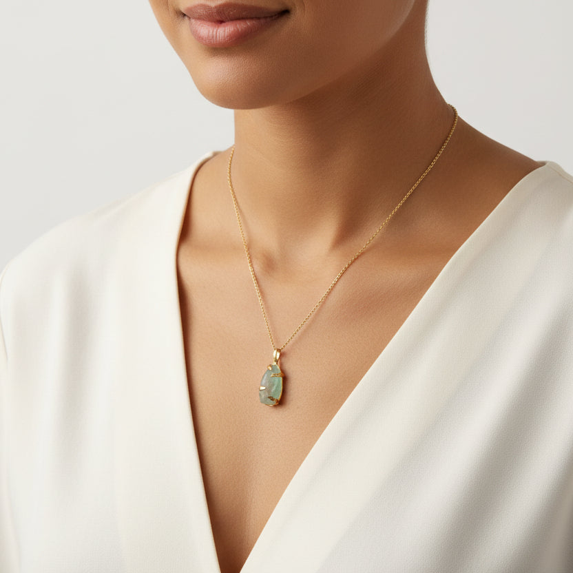 Amazonite raw gemstone necklace