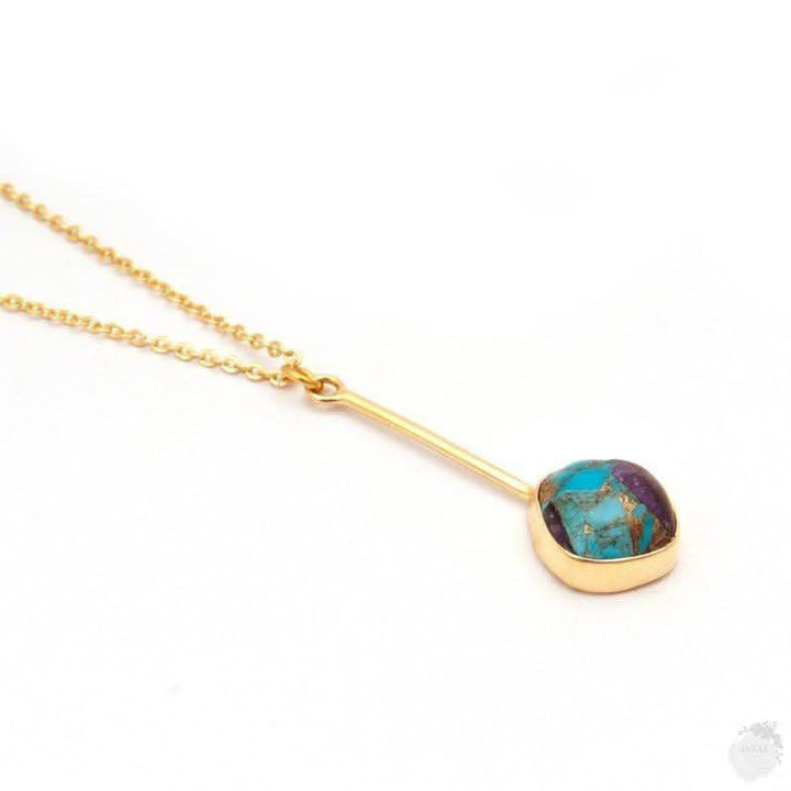 Amethyst Turquoise Jade gemstone necklace - Saras Beads & Jewellery