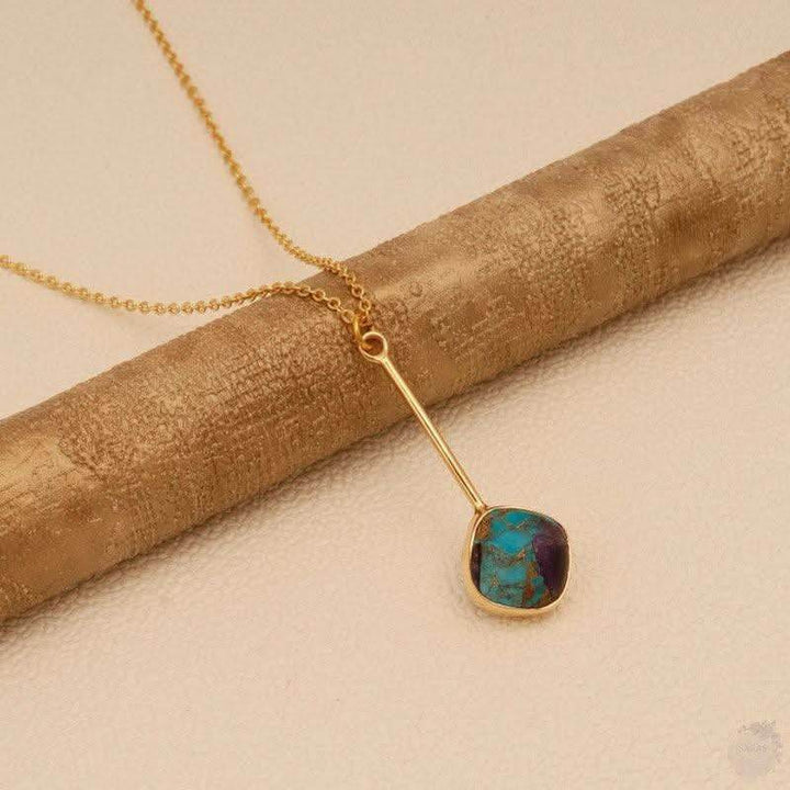 Amethyst Turquoise Jade gemstone necklace - Saras Beads & Jewellery