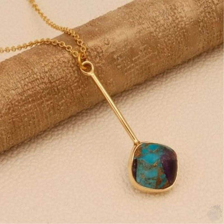 Amethyst Turquoise Jade gemstone necklace - Saras Beads & Jewellery