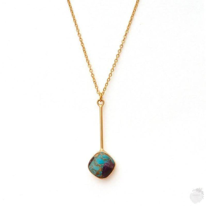 Amethyst Turquoise Jade gemstone necklace - Saras Beads & Jewellery