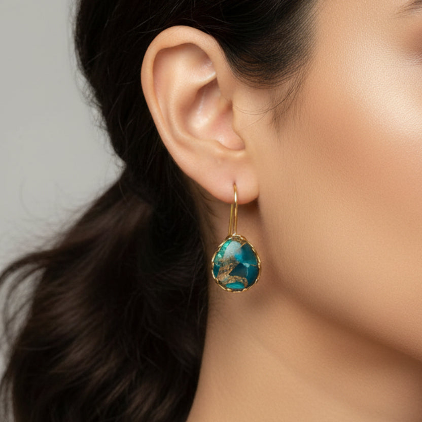 Gold Plated Hook Earrings – Colourful, Elegant and Handmade
