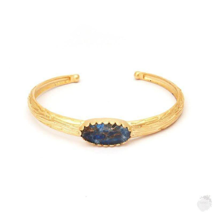 Blue Tanzanite Jade mohave copper turuoise gemstone bangle - Saras Beads & Jewellery