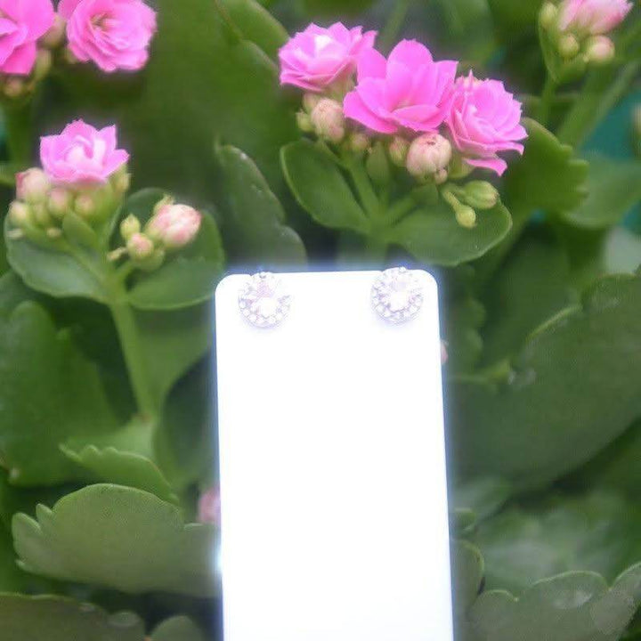 Chic Sterling Silver Round Studs with Semi-Precious Stones - Saras Beads & Jewellery