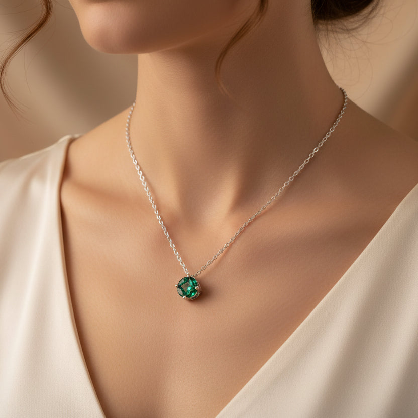 EIGHT Different Zirconia Sterling Silver Stones Necklaces