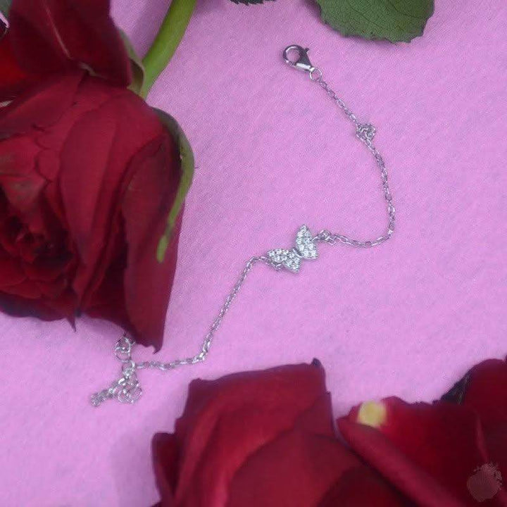 Elegant Adjustable Butterfly Bracelet with Zircon Accents - Saras Beads & Jewellery