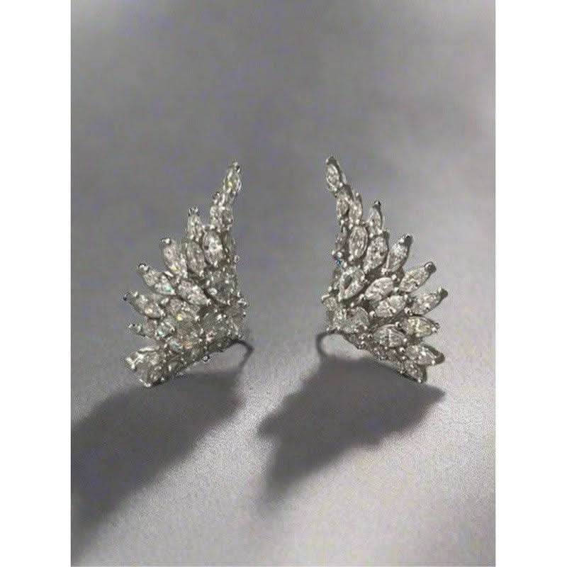 Exquisite Wings Sterling Silver Stud Earrings – Perfect for Elegant Occasions - Saras Beads & Jewellery