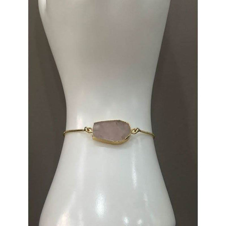 Handmade Adjustable Gold Plated Bracelet with Handcrafted Semi-Precious Stones - Saras Beads & Jewellery