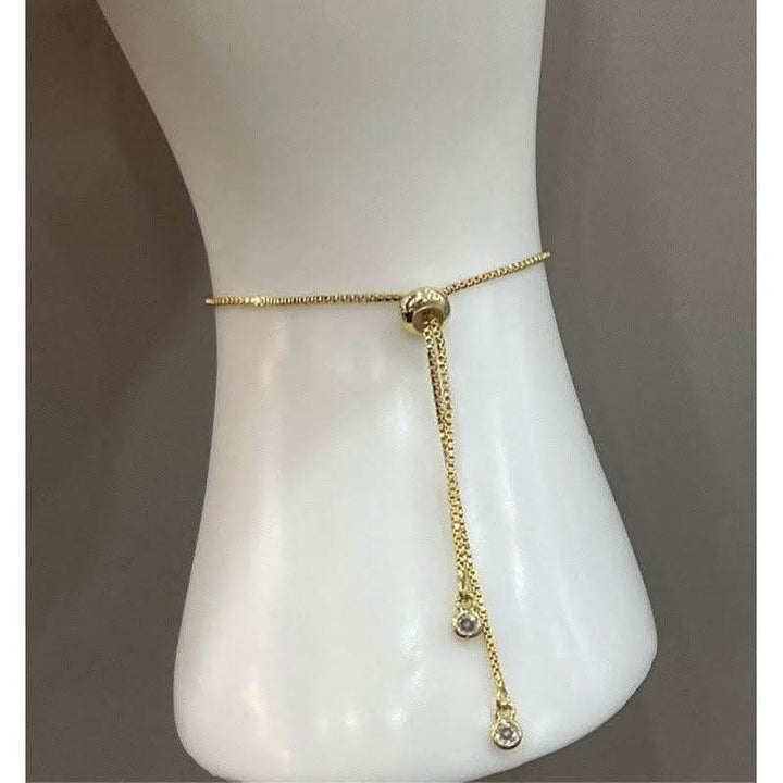 Handmade Adjustable Gold Plated Bracelet with Handcrafted Semi-Precious Stones - Saras Beads & Jewellery