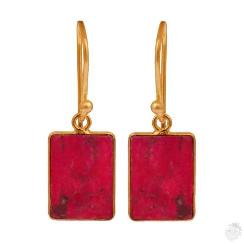 Pink Dyed Howlite Gemstone Earring