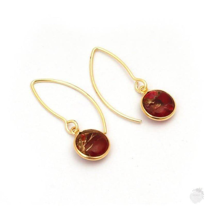 Ruby Jade Copper Turquoise French Earring - Saras Beads & Jewellery
