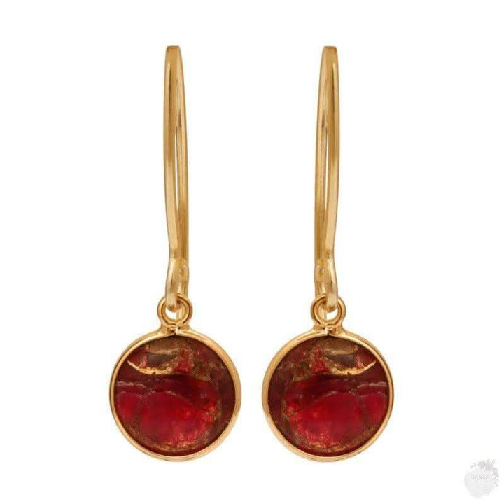 Ruby Jade Copper Turquoise French Earring - Saras Beads & Jewellery