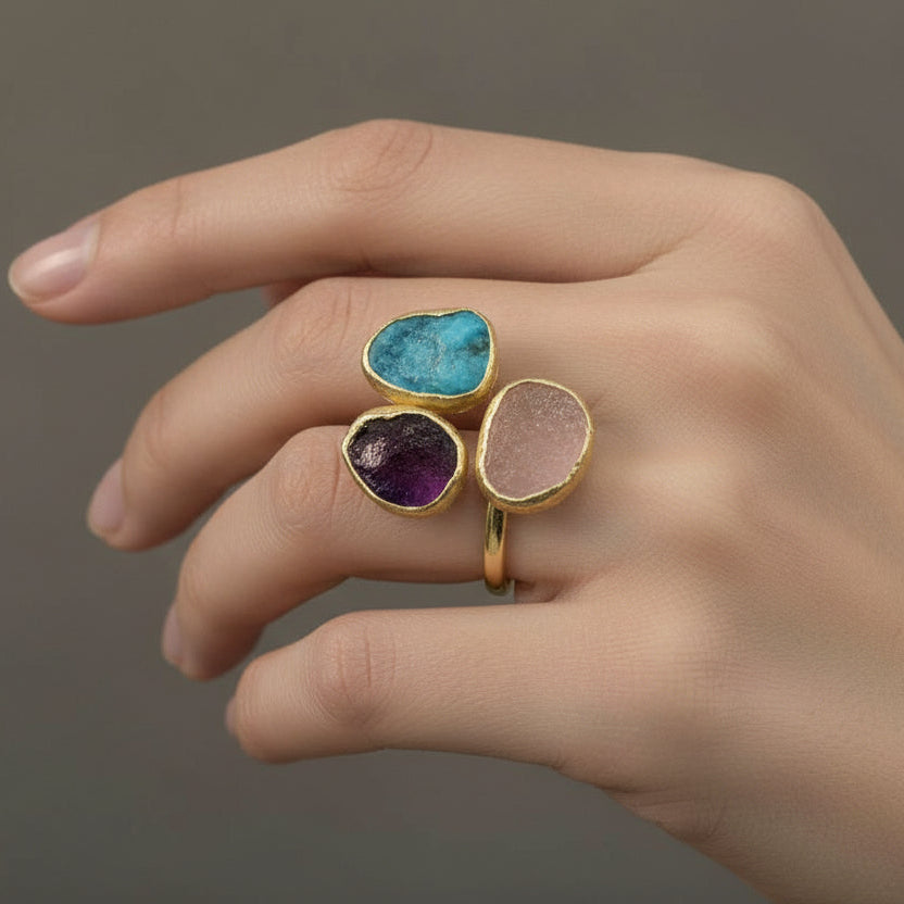 Tranquil Harmony Ring: Quality Gold Plating