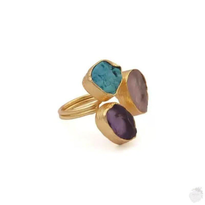 Tranquil Harmony Ring: Quality Gold Plating - Saras Beads & Jewellery