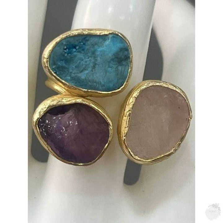 Tranquil Harmony Ring: Quality Gold Plating - Saras Beads & Jewellery