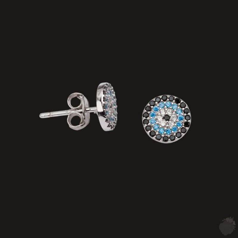 Wide Collection of Sterling Silver Evil Eye Stud Earrings: Whispers of Elegance - Saras Beads & Jewellery