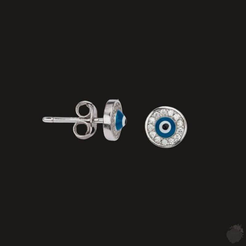 Wide Collection of Sterling Silver Evil Eye Stud Earrings: Whispers of Elegance - Saras Beads & Jewellery